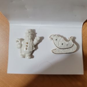 Lenox The Snowy Holiday Pin Collection - Snowman & Sleigh
